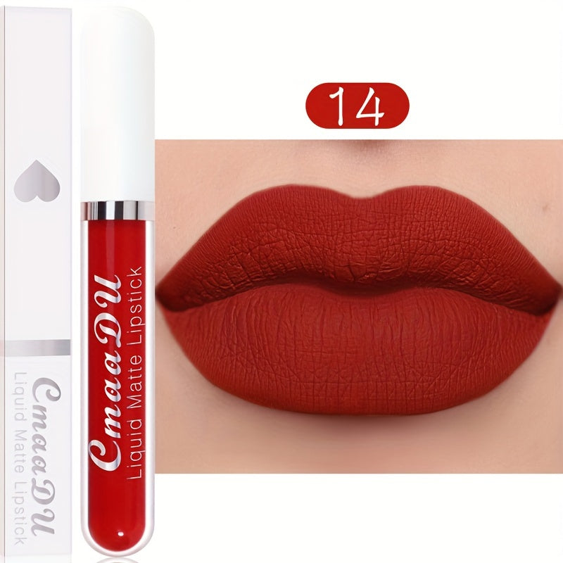 (Velvet Chocolate) Matte Liquid Lipstick Women's Lip Gloss Set 18 Colors Original Matte Long-lasting Dark Red Original 24-hour Makeup Lipstick Long-lasting Waterproof Valentine's Day Gifts For Music Festival