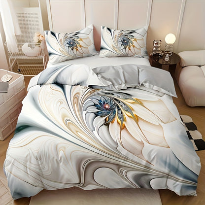 3pcs Duvet Cover Set (1*Duvet Cover + 2*Pillowcase, Without Core), Fashion Luxury Marble Print Bedding Set, Soft Comfortable Duvet Cover, For Bedroom, Guest Room