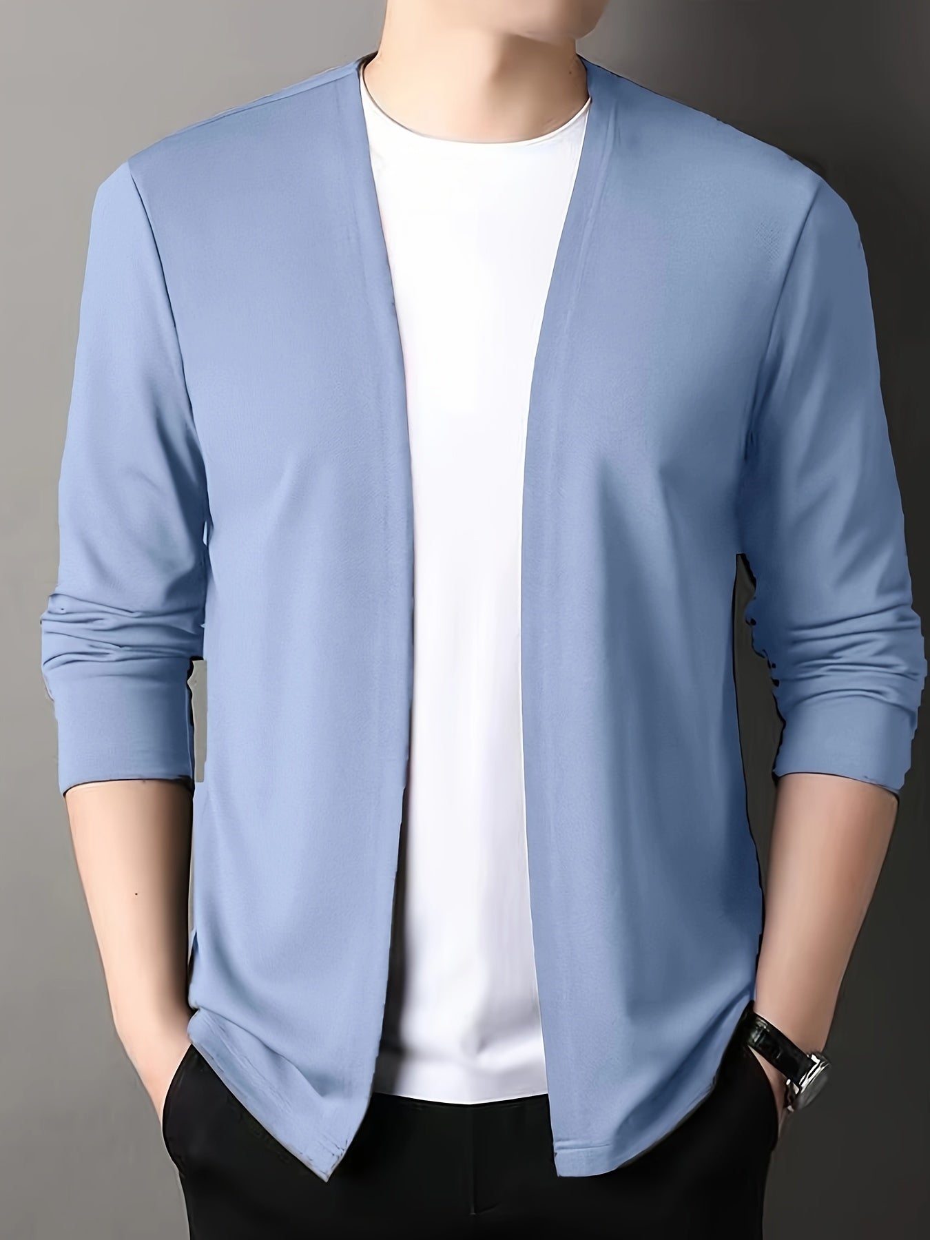 Men's Knitted Cardigan - Sleek Slim-Fit, Long Sleeve, Breathable Fabric | Perfect for Outdoor Leisure & Everyday Comfort