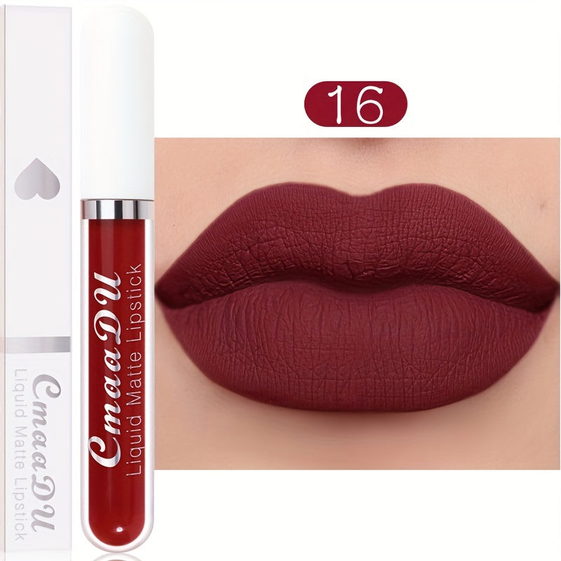 (Velvet Chocolate) Matte Liquid Lipstick Women's Lip Gloss Set 18 Colors Original Matte Long-lasting Dark Red Original 24-hour Makeup Lipstick Long-lasting Waterproof Valentine's Day Gifts For Music Festival