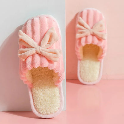 GAI Winter cotton slippers Warm plush slippers women non-slip home comfort pink cartoon slippers size36-41