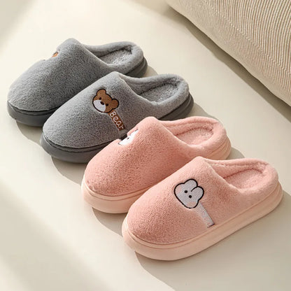 GAI Fashion slippers Winter new plush shoes Indoor warm brown gray pink women slippers eur36-41