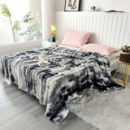 Ultra-Soft Tie-Dye Faux Fur Throw Blanket - Versatile, Machine Washable for Couch, Sofa, Bedroom & Living Room