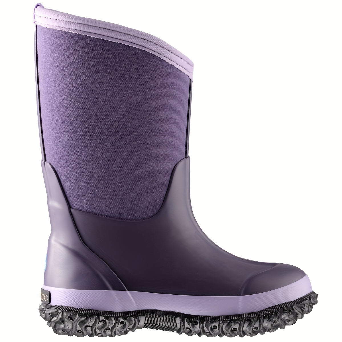 One Pair of Vibrant Purple Diagonal Tall Rain Boots - Waterproof, Non-Slip, Wear-Resistant Fashion Boots for Outdoor School and Work Wear - Suitable for Big Boys and Girls