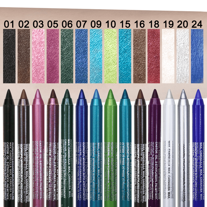 Vibrant Multi-Colored Metallic Smoky Eyeliner - Long-Lasting, Waterproof, Glitter Finish, Smudge-Proof, Easy to Apply Eye Makeup for Music Festival, Party, and Everyday Use