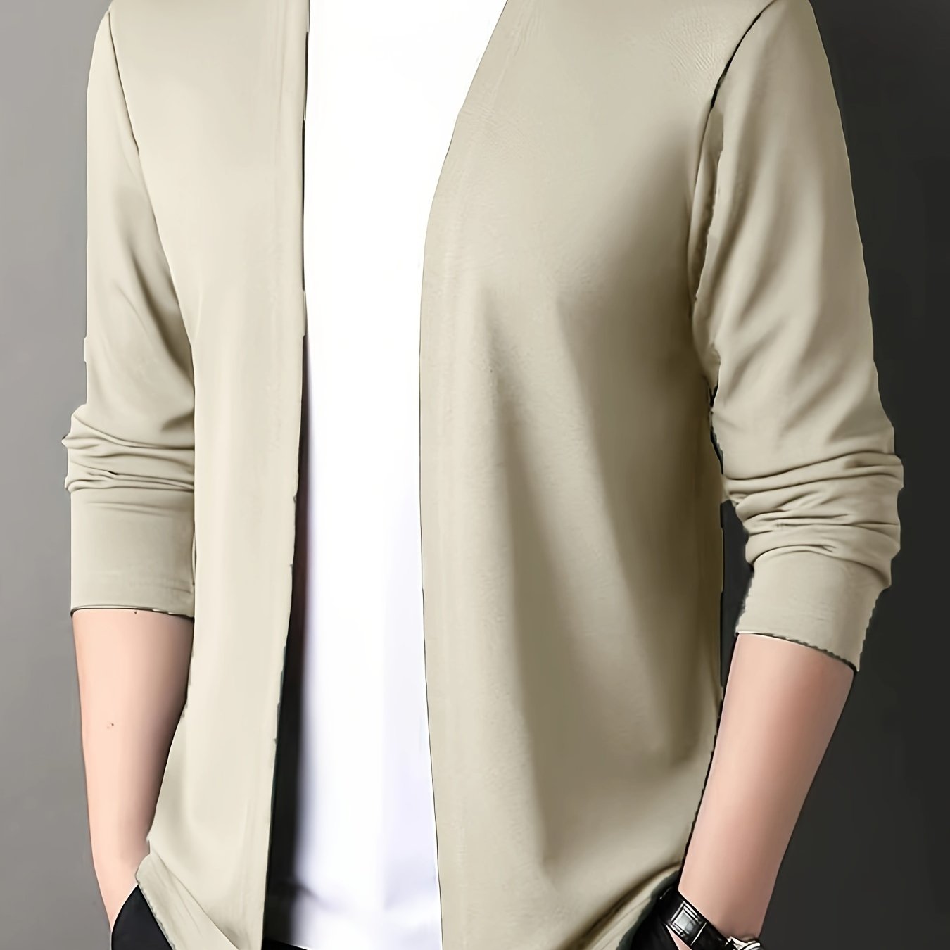 Men's Knitted Cardigan - Sleek Slim-Fit, Long Sleeve, Breathable Fabric | Perfect for Outdoor Leisure & Everyday Comfort