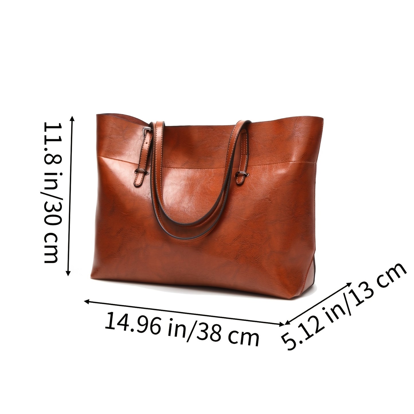 Large Capacity Women's Retro Designer PU Leather Tote Handbag with Multi-Pocket, Adjustable Shoulder Strap, and Soft Casual Design - Perfect Mother's Day Gift