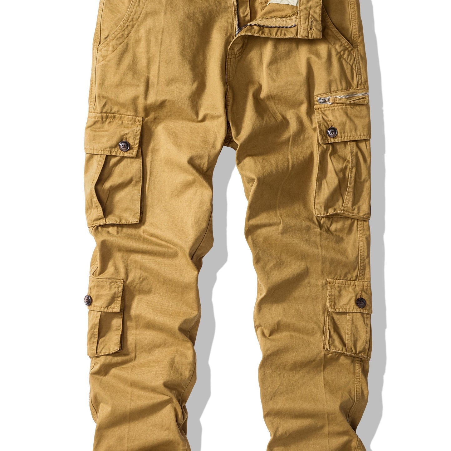 Mens Fashion-Forward Solid Cargo Pants - Durable & Comfortable with Multiple Flap Pockets - Loose Fit for Casual Outdoor, Work & Streetwear - Hip Hop Inspired Style