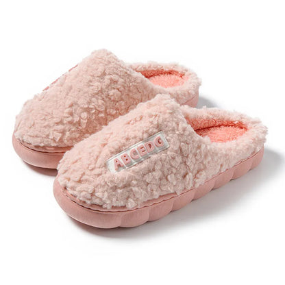 GAI GAI Winter slippers Plush thermal room Pink white blue non-slip women slippers