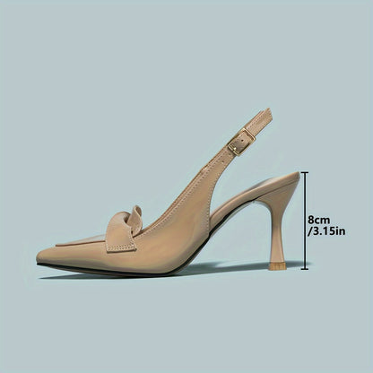 Elegant Slingback Stilettos - Pointed-Toe, Buckle Strap, High Heel, Versatile, Banquet-Ready Dress Shoes for Women - Perfect for Formal Events, Parties, and Weddings