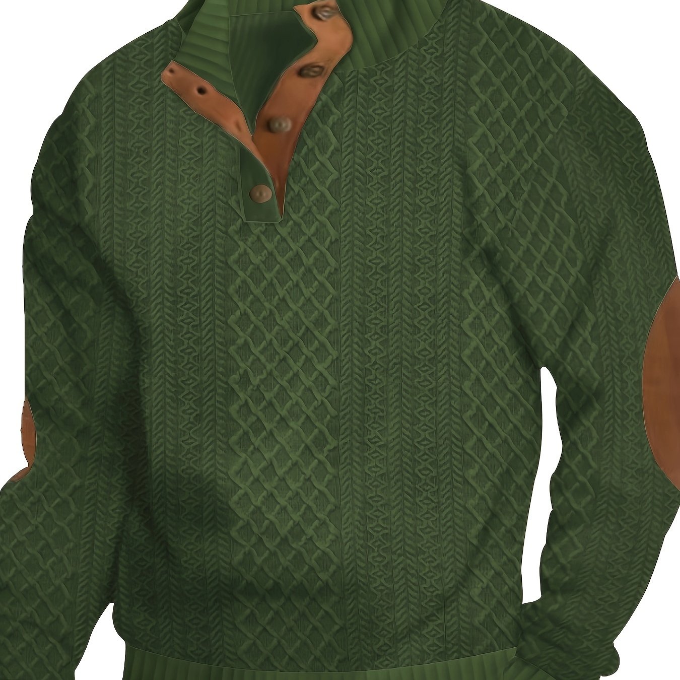 Mens Vintage-Inspired V-Neck Sweatshirt - Comfort Fit, Stand Collar, Durable for Fall/Winter