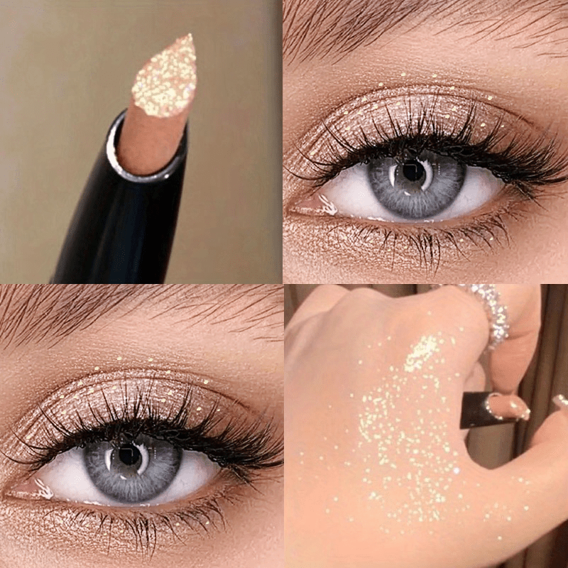 Waterproof Pearly Glitter Eyeshadow Stick, Sparkling Brightening Eyeshadow And Eyeliner, Easy Forming Makeup, Suitable For Beginners Long Lasting Gardient Eye Shadow Pencil For Music Festival