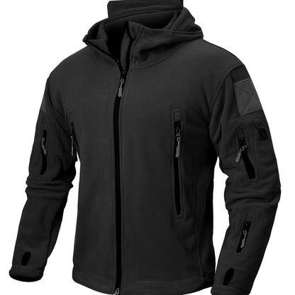 Winter Warmth Master - Premium Tactical Hoodie Fleece Jacket with 7 Zip Pockets, Full-Zip Military Army Outerwear for Outdoor Sports, Skiing, Hunting, Hiking, and Camping - Durable, Water-Resistant, and Breathable Coat for Men