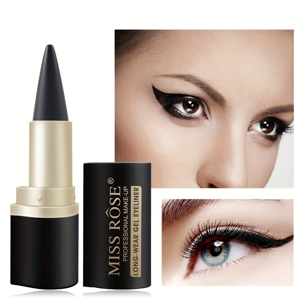 Single-Head Matte Waterproof Smudge-Proof Black Eyeliner Balm - Long-Lasting Eye Makeup Essential for Precise Definition - Easy to Apply and Remove