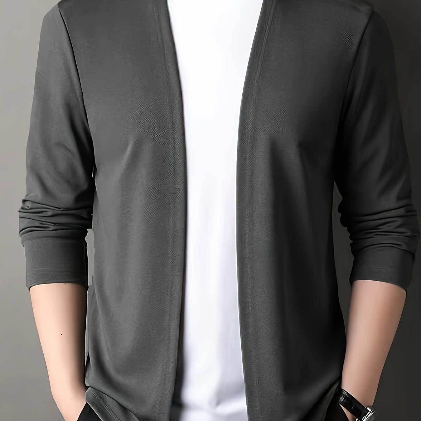 Men's Knitted Cardigan - Sleek Slim-Fit, Long Sleeve, Breathable Fabric | Perfect for Outdoor Leisure & Everyday Comfort