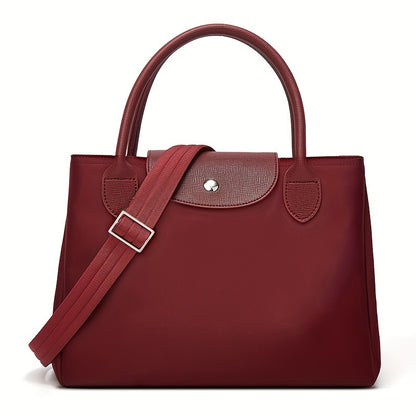 Chic Oxford Fabric Tote Bag for Women - Spacious & Stylish with Adjustable Strap, Zip Closure - Available in Multiple Colors