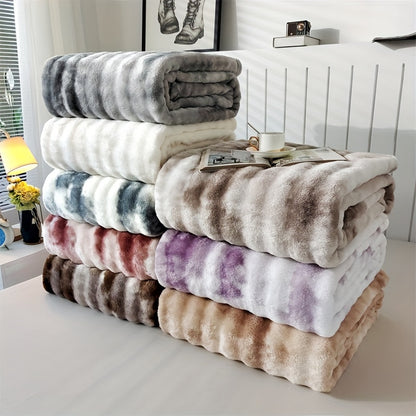 Ultra-Soft Tie-Dye Faux Fur Throw Blanket - Versatile, Machine Washable for Couch, Sofa, Bedroom & Living Room