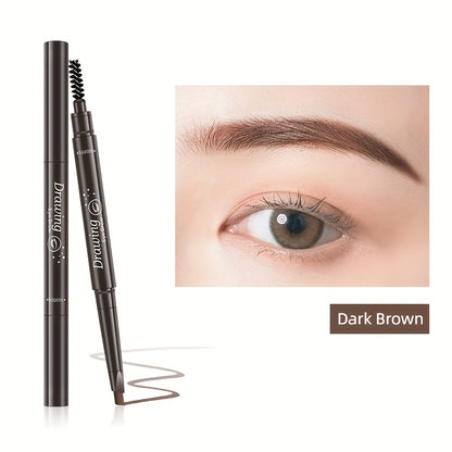 Waterproof 5 Colors Natural Makeup Double Heads Automatic Eyebrow Pencil Waterproof Long-lasting Easy Ware Eyebrow Pen With Eyebrow Brush