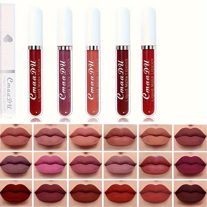 (Velvet Chocolate) Matte Liquid Lipstick Women's Lip Gloss Set 18 Colors Original Matte Long-lasting Dark Red Original 24-hour Makeup Lipstick Long-lasting Waterproof Valentine's Day Gifts For Music Festival