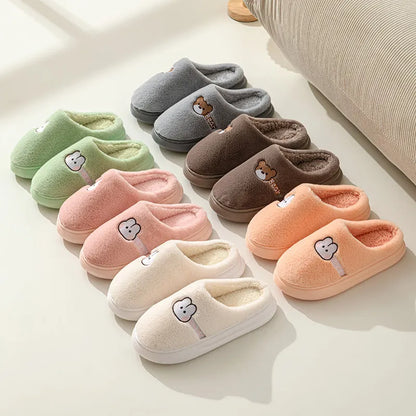 GAI Fashion slippers Winter new plush shoes Indoor warm brown gray pink women slippers eur36-41