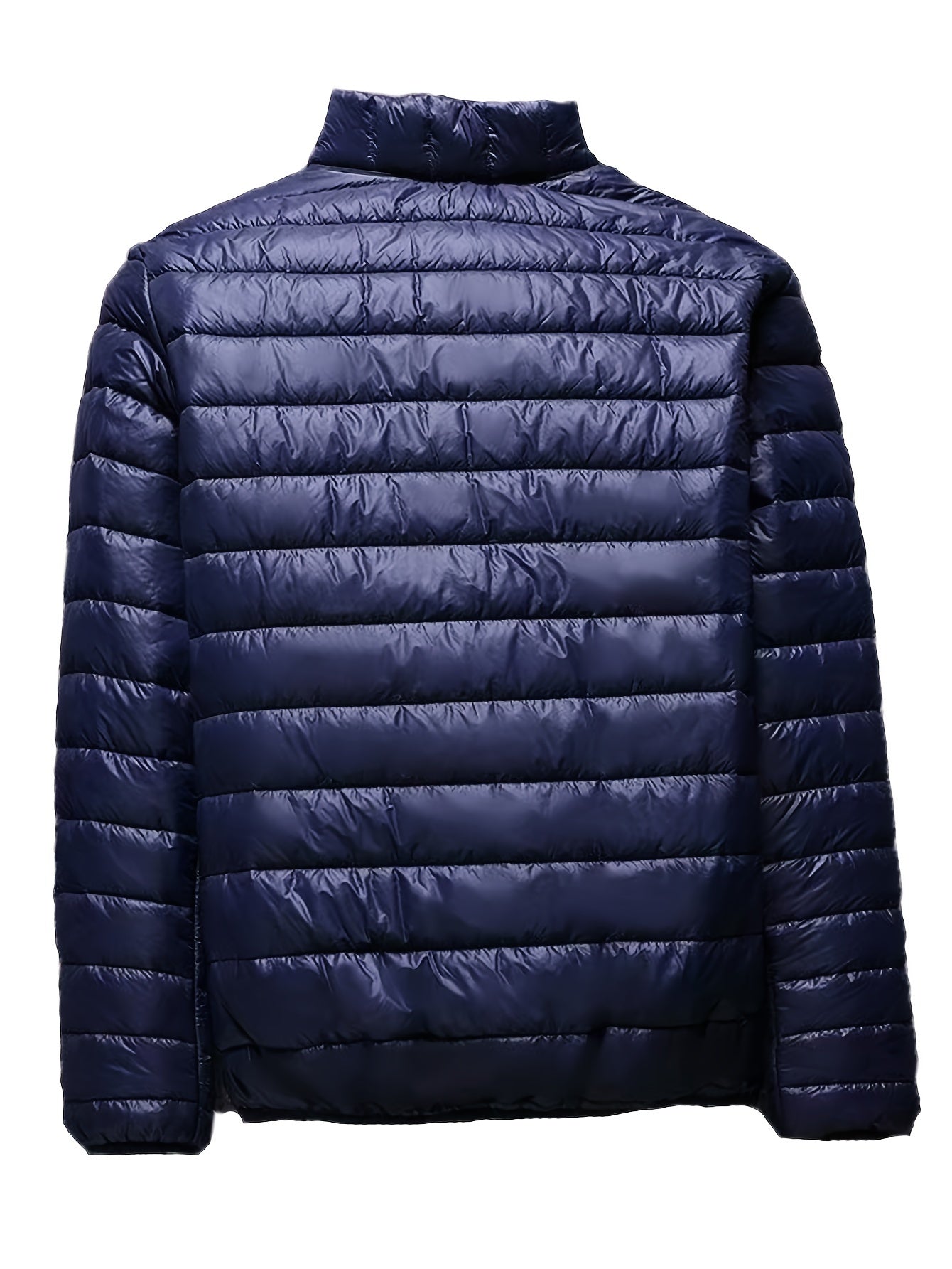 Mens Quilted Puffer Jacket - Windproof & Breathable - Stand Collar Zip Up with Multipurpose Pockets - Warm & Comfortable Long Sleeve for All-Season Outdoor Adventures