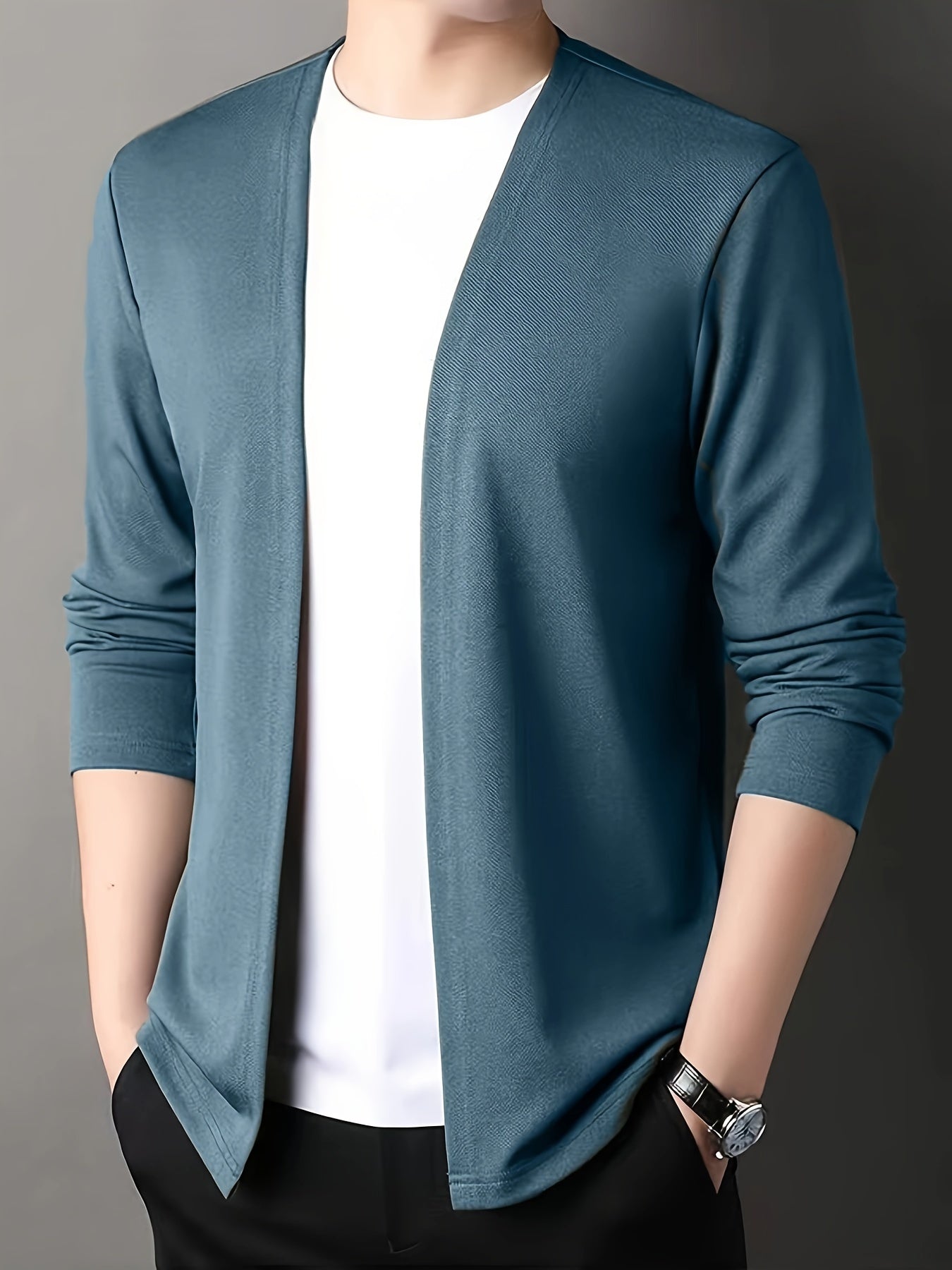 Men's Knitted Cardigan - Sleek Slim-Fit, Long Sleeve, Breathable Fabric | Perfect for Outdoor Leisure & Everyday Comfort