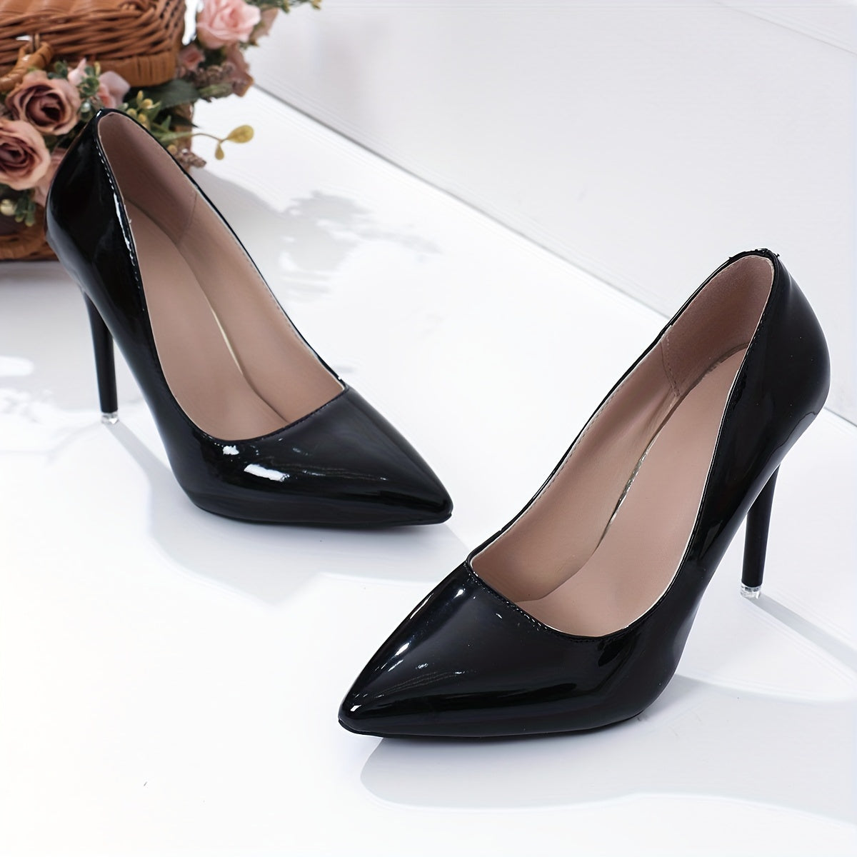 Stylish Solid Color Pointed-Toe Pumps - Elegant Slip-On Design, Shallow Mouth, High Heels for Work, Office, Party, Dressy Occasions - Comfortable, Versatile, and Chic Women's Shoes