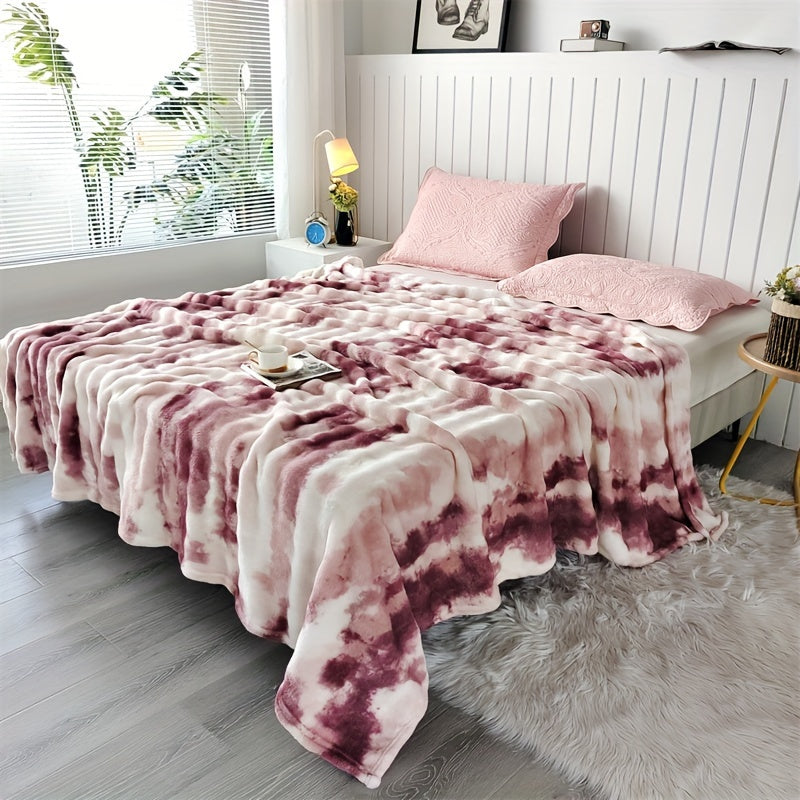 Ultra-Soft Tie-Dye Faux Fur Throw Blanket - Versatile, Machine Washable for Couch, Sofa, Bedroom & Living Room