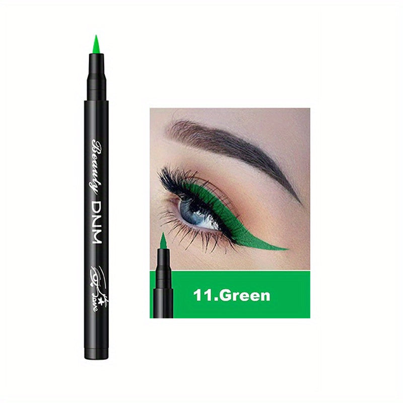 12 Colors Soft Matte Liquid Eyeliner Balm Pen - Long-Lasting, Smudge-Proof, Waterproof, Natural Look - Perfect for Music Festival and Everyday Use