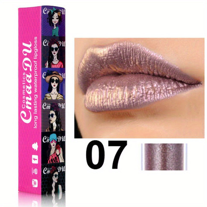 11 Color Lip Gloss, Metallic Shimmer Glitter Finish Lipstick, Long Lasting Waterproof Lip Stain Valentine's Day Gifts For Music Festival