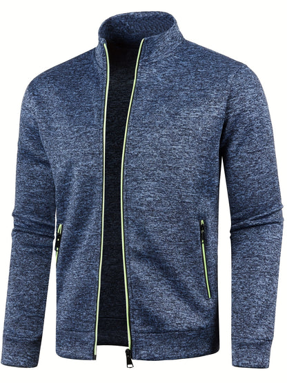 Stylish Full-Zip Mid-Stretch Cardigan Sweater Coat - Soft, Breathable, and Warm for Men's Casual Wear - Perfect for Fall and Winter Seasons