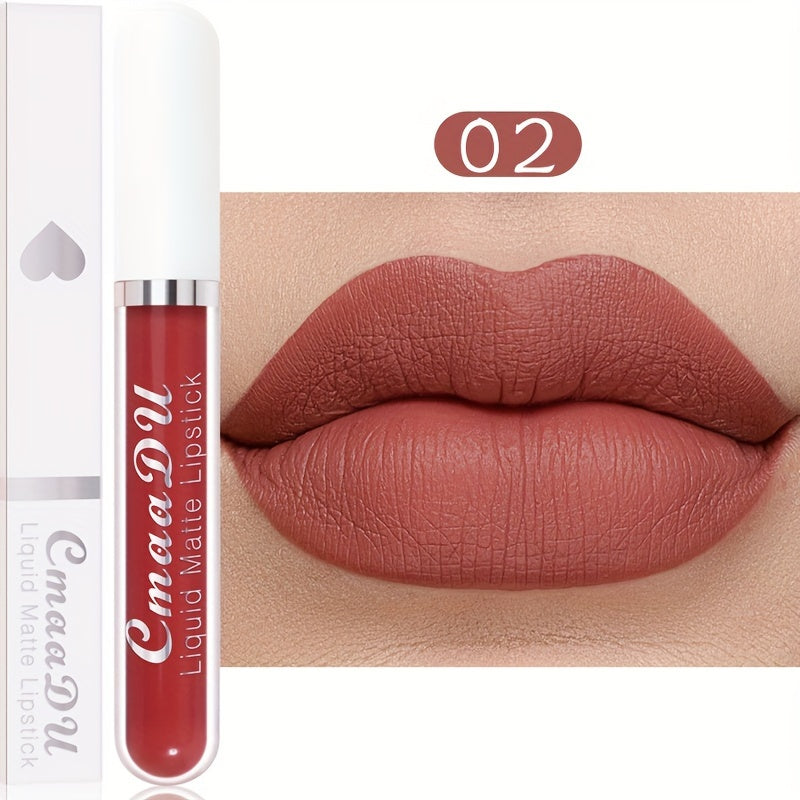 (Velvet Chocolate) Matte Liquid Lipstick Women's Lip Gloss Set 18 Colors Original Matte Long-lasting Dark Red Original 24-hour Makeup Lipstick Long-lasting Waterproof Valentine's Day Gifts For Music Festival