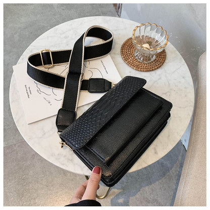 eybag Vintage Alligator lady Sling bag PU Leather Crossbody Bag For Women 2022 new Wide strap Shoulder Messenger Bag Ladies handbag