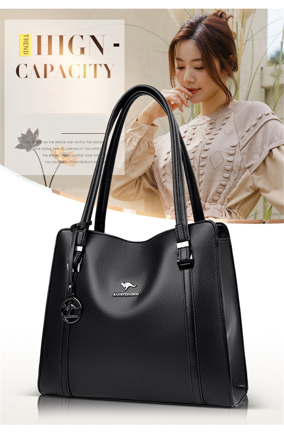 Lkblock Genuine Soft Leather Handbags for Women Vintage Shoulder Tote Bag Luxury Designer Ladies Large Capacity Purse Bags Sac A Main