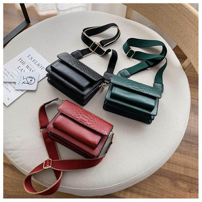 eybag Vintage Alligator lady Sling bag PU Leather Crossbody Bag For Women 2022 new Wide strap Shoulder Messenger Bag Ladies handbag