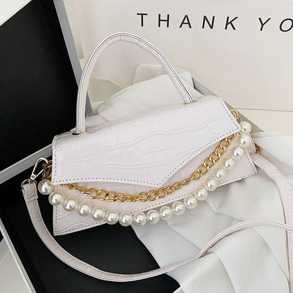 eybag Small Retro Crossbody Bag For Women 2021 PU Leather Party Purse and Handbag Female Totes Bag with Pearl Chain ZD2103