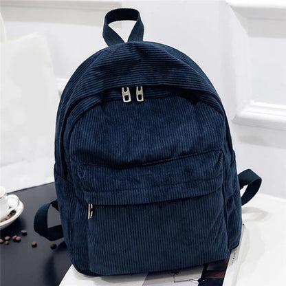 eybag Corduroy Backpack Fashion Women Bookbags Pure Color Shoulder Bag Teenger Girl Travel Bags Female Mochila Striped Rucksack