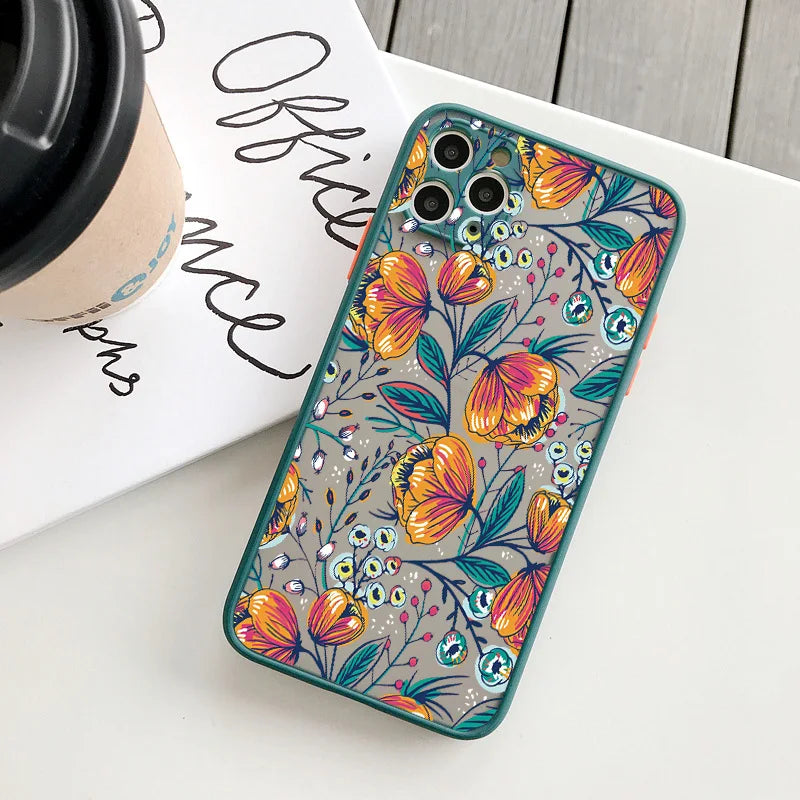 eybag Flower Plant Phone Case for iphone 11 12 13 14 15 Pro Max for iphone X XS MAX XR 6s 7 8 Plus Back Shockproof Cover Funda Shell