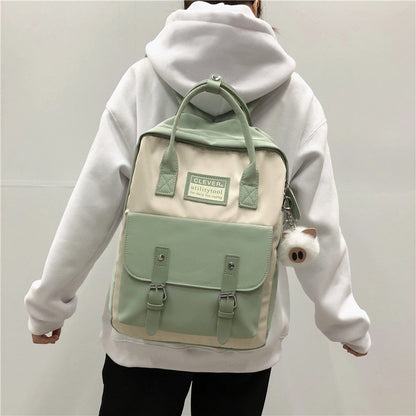 eybag Women Nylon Backpack Candy Color Waterproof School Bags for Teenagers Girls Patchwork Backpack Female Rucksack Mochila