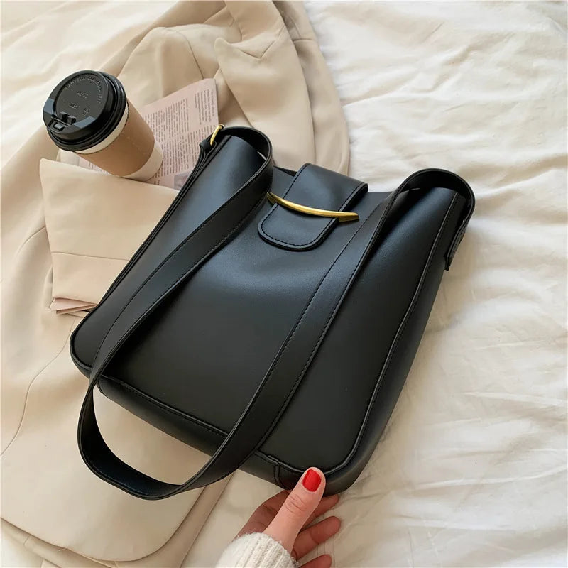 eybag Vintage Simple PU Leather Bucket Crossbody Bags for Women 2023 Luxury Designer Lady Shoulder bags Ladies Handbags 2 Pcs/set