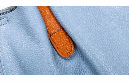 Lkblock Genuine Leather Women's Bag Fashion Commute Handbags Solid Color Tote Messenger Luxury Designer Shoulder Cossbody Bags Female