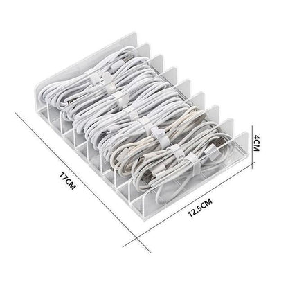 eybag Cable Storage Box Transparent Plastic Data Line Storage Container Desk Stationery Makeup Organizer Key Jewelry Box Office Holder