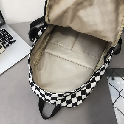 eybag Fashion Girls Plaid Backpack Waterproof Leisure Shoulder Bag Women Laptop Mochila Bookbag Travel Rucksack for Female