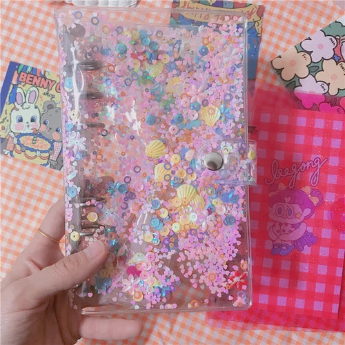 eybag A5 A6 Creative Cute Transparent 6 Ring Colorful Loose-leaf Hand Book Student Notebook Ring Binder Kawaii School Supplies