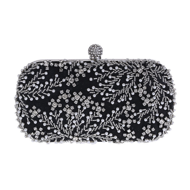 eybag Women's Clutch Bag Crystal Pearl Clutch Purse Luxury Handbag Embroidery Evening Bag Wedding Bag for Bridal Shoulder Bag