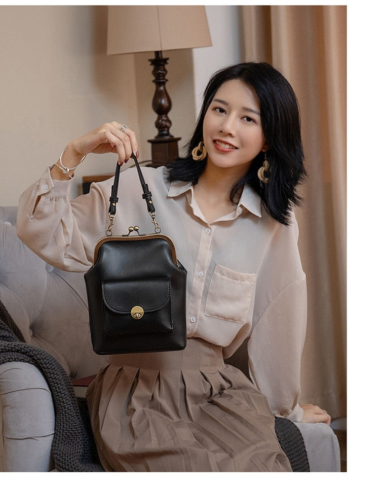 eybag women shoulder bags Korean style Metal Buckle clip Ladies Handbags PU Leather lady Sling bag female Crossbody Bag purses