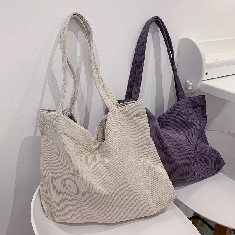 eybag Corduroy Shoulder Tote: Sleek and Versatile