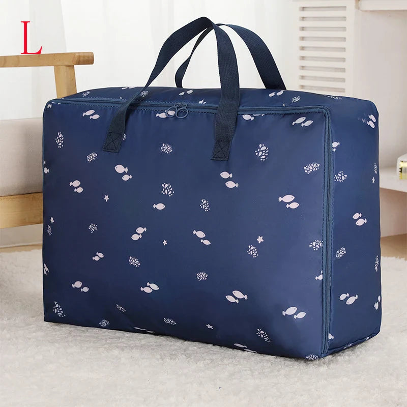 eybag Foldable Waterproof Luggage Bag Travel Clothes Storage Bags Zipper Handbag Printing Image Oxford Duffle bag Dustproof Moving Bag