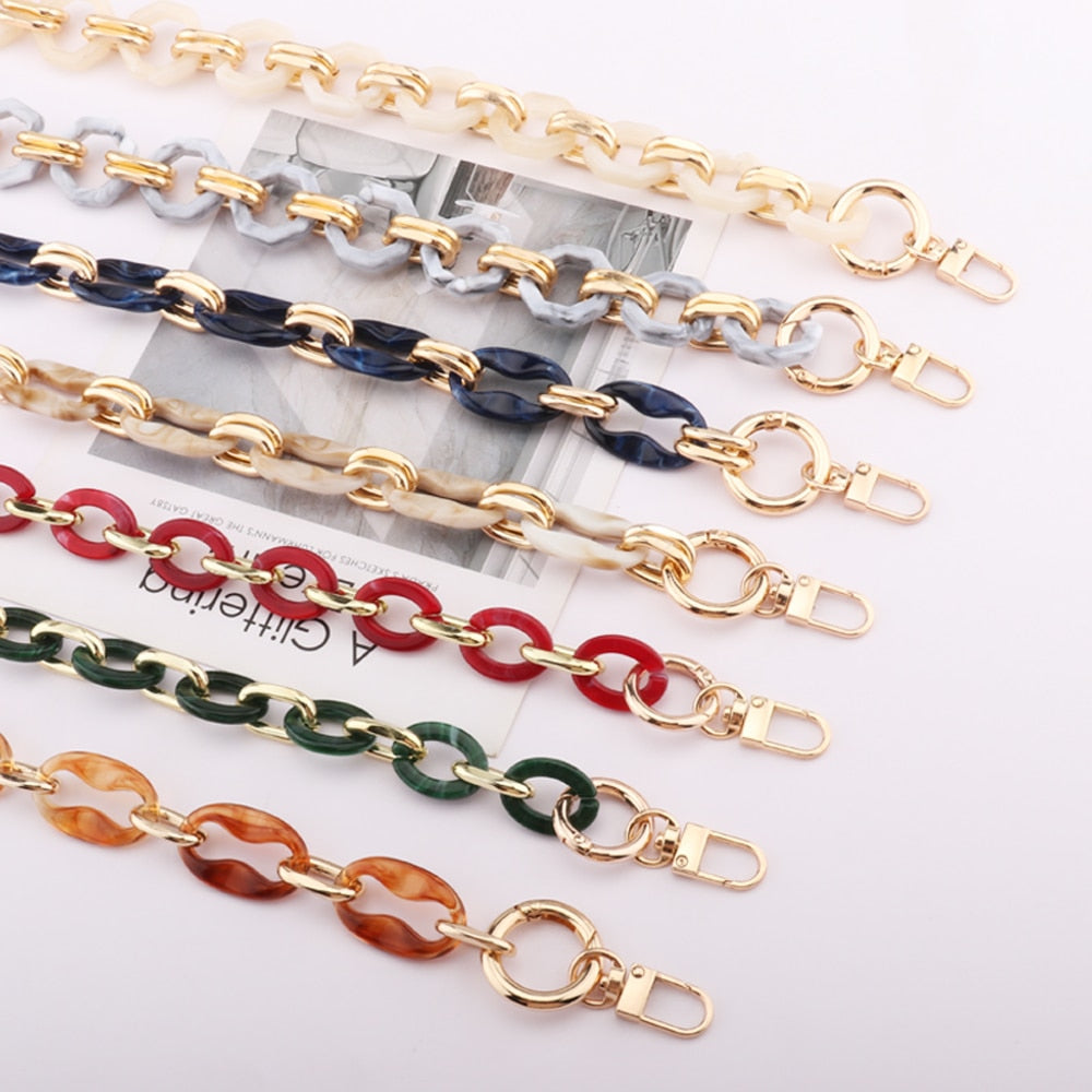 eybag New Acrylic Bag Chain Bag Strap Removable Bag Accessories Colourful Women's Resin Chain chain of bags Purse Chain Fishbone chain