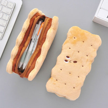 eybag Simulation sandwich biscuits cute pencil case School pencil bag color Plush pen case Student School stationery bag kids pen bag